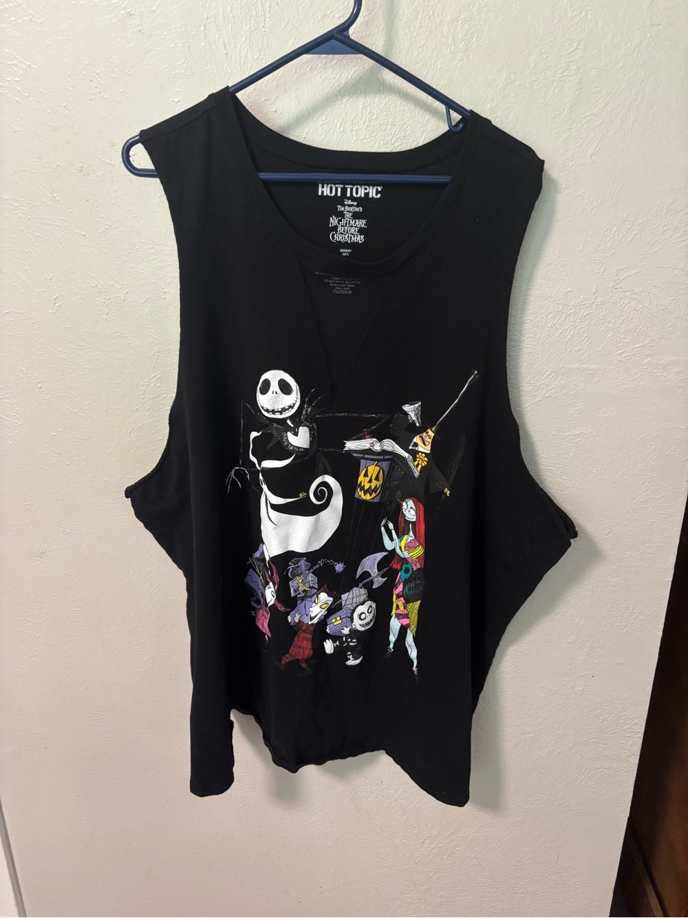 Hot Topic The Nightmare Before Christmas Black Graphic Muscle Tank Size 5